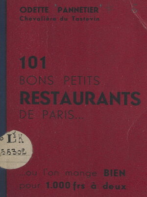 cover image of 101 bons petits restaurants de Paris...